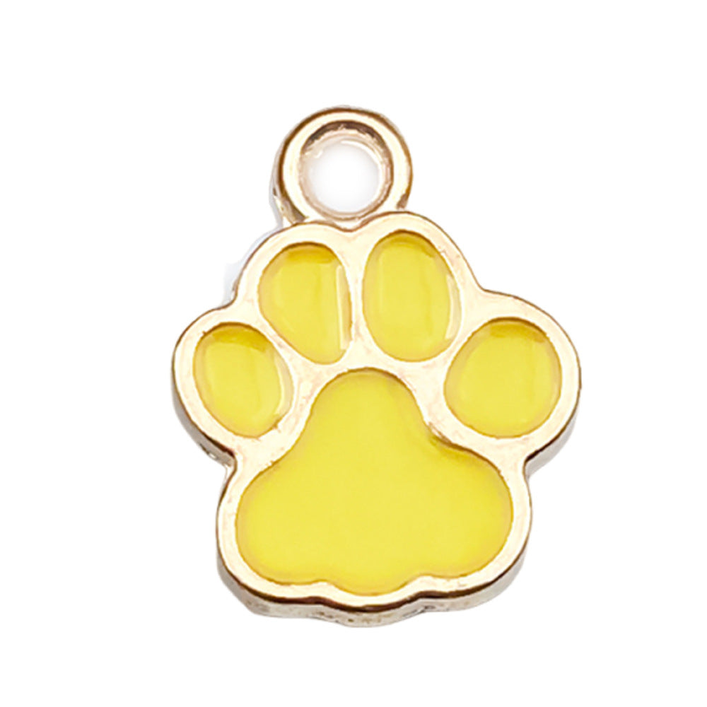 Cute Animal Paw Print Alloy Enamel Charms