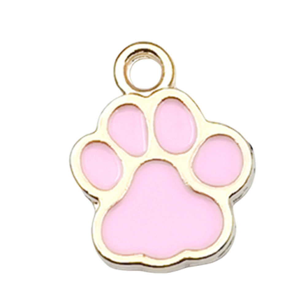 Cute Animal Paw Print Alloy Enamel Charms