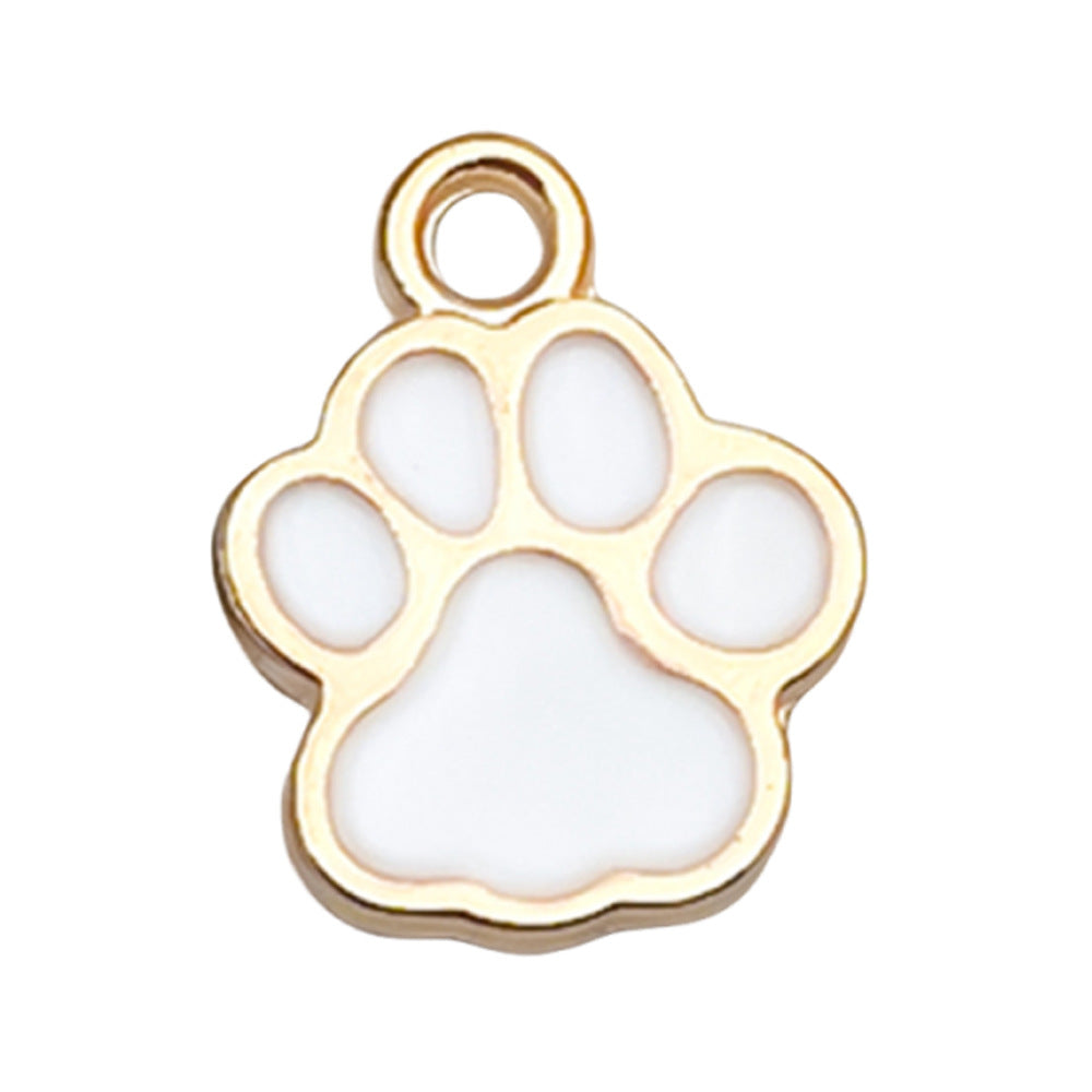 Cute Animal Paw Print Alloy Enamel Charms
