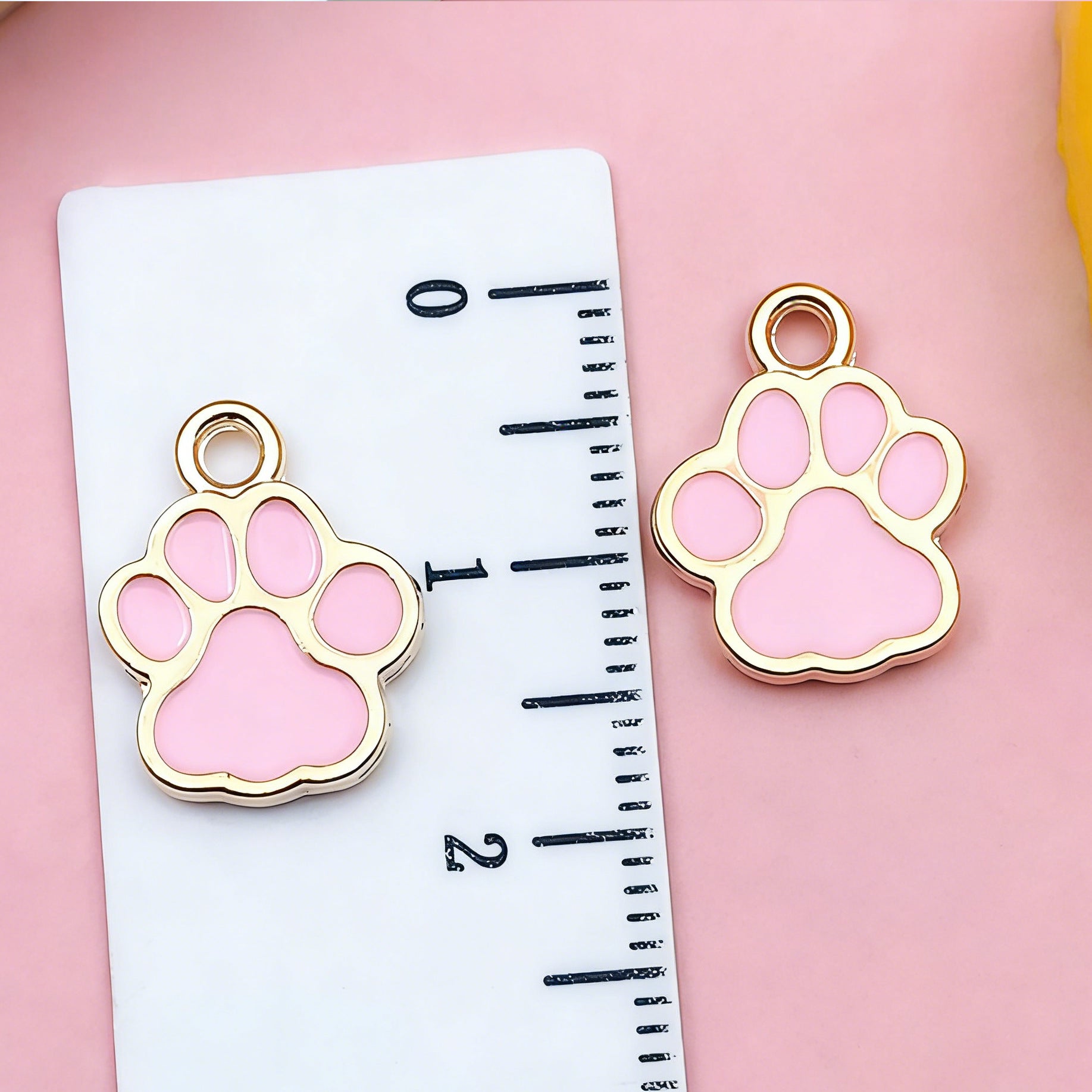 Cute Animal Paw Print Alloy Enamel Charms