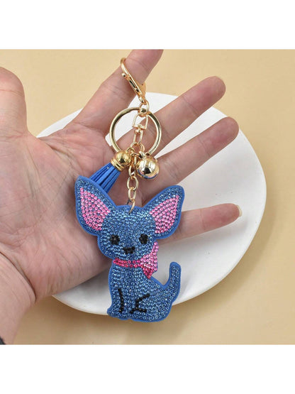 Cute Animal Rhinestone Keychain