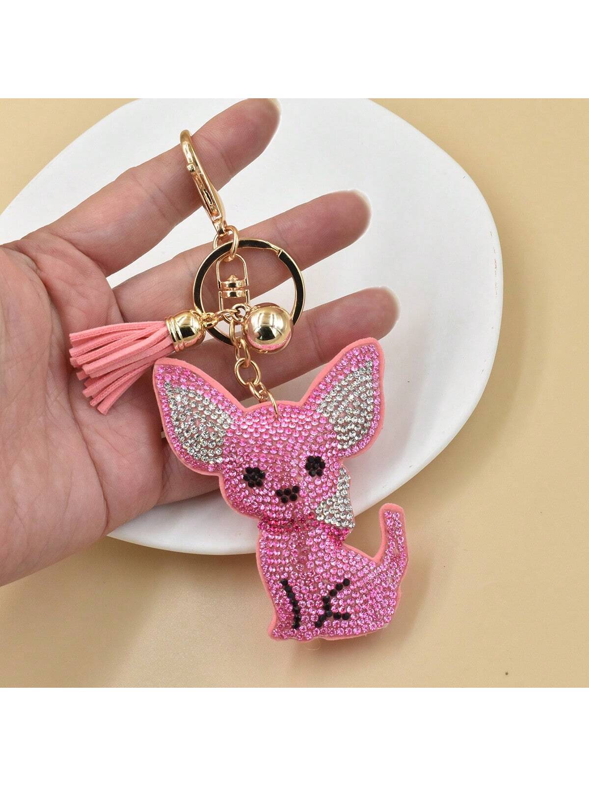 Cute Animal Rhinestone Keychain