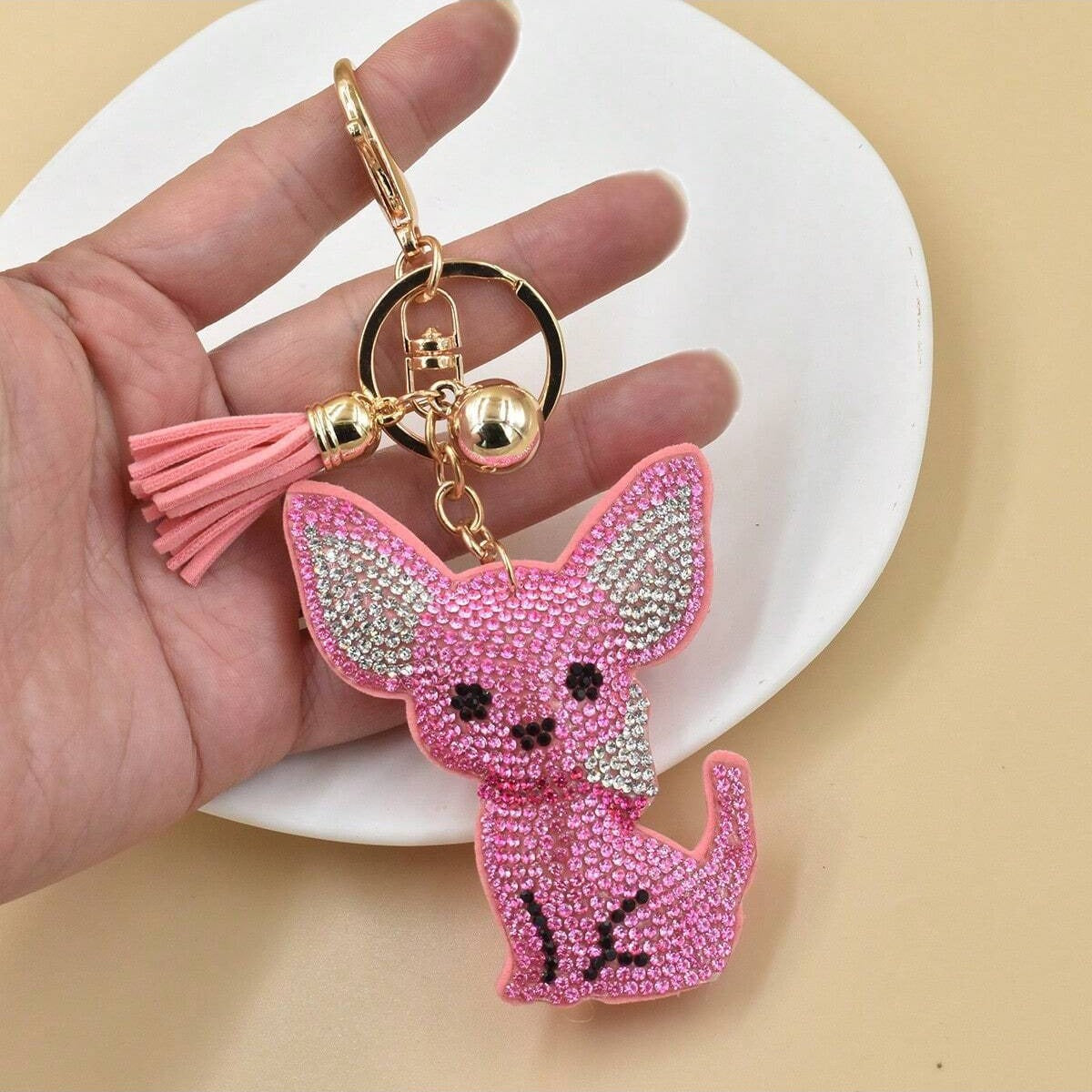 Cute Animal Rhinestone Keychain