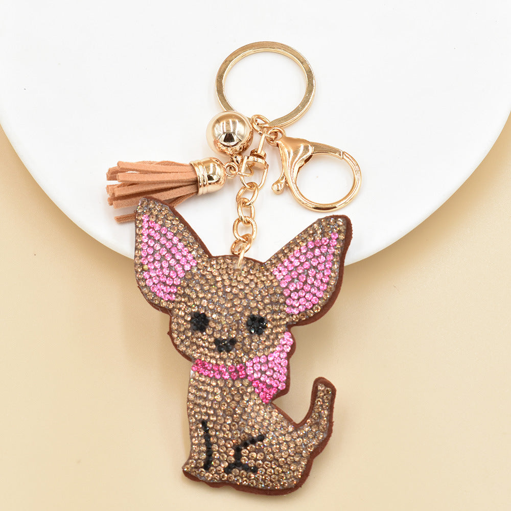 Cute Animal Rhinestone Keychain