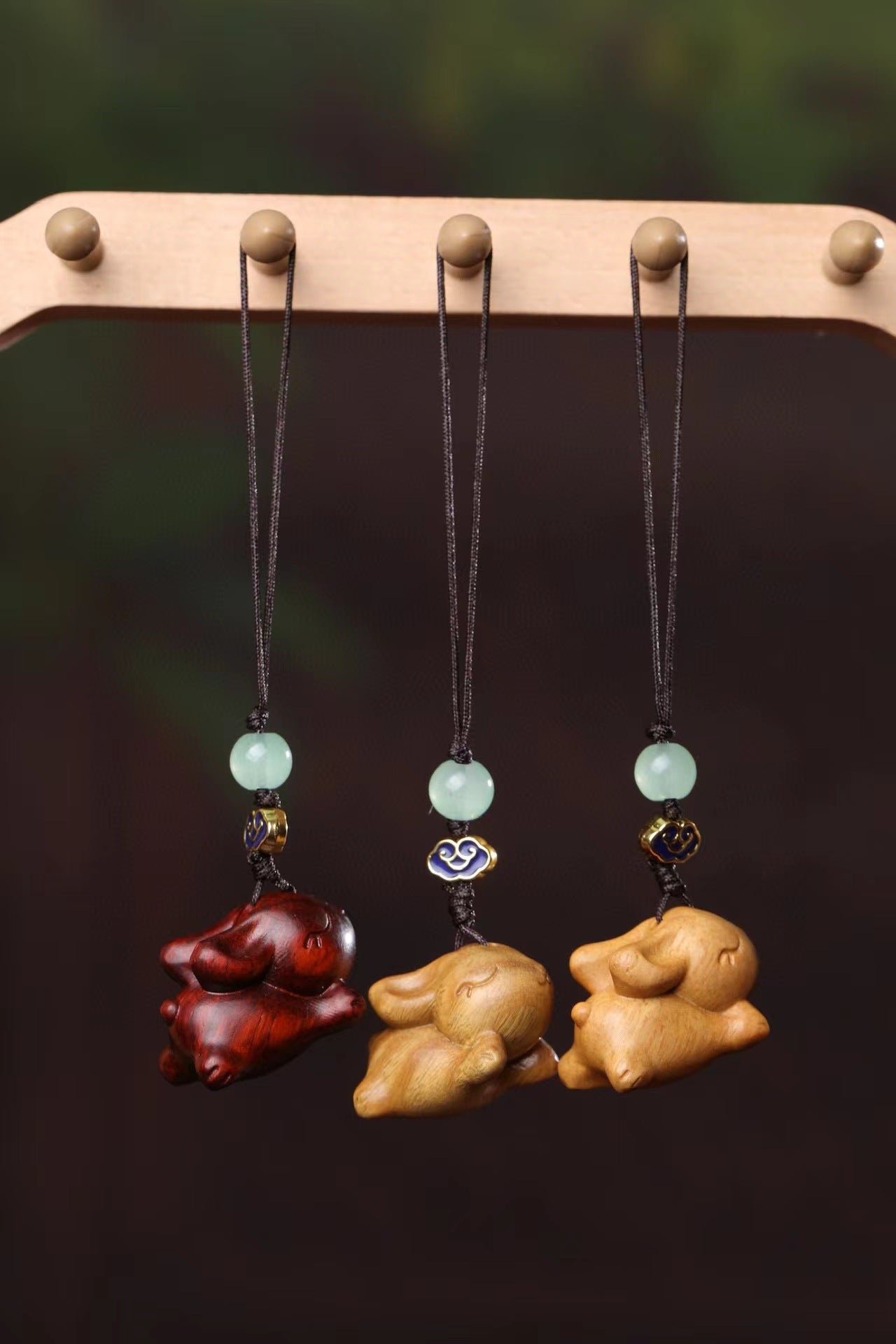 Cute Animal Wooden Phone Charm