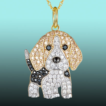 Cute Beagle Dog Pendant Necklace