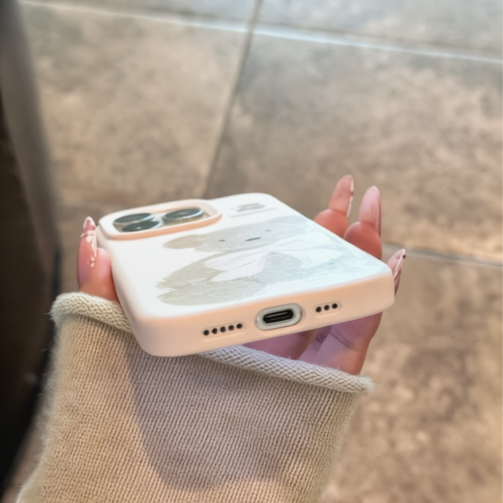Cute Bean Paste Bow Bear Phone Case