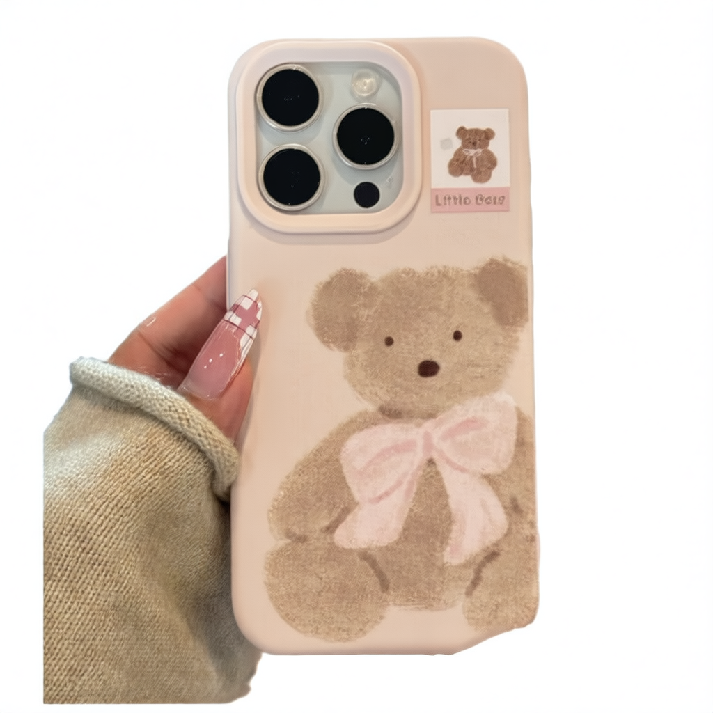 Cute Bean Paste Bow Bear Phone Case