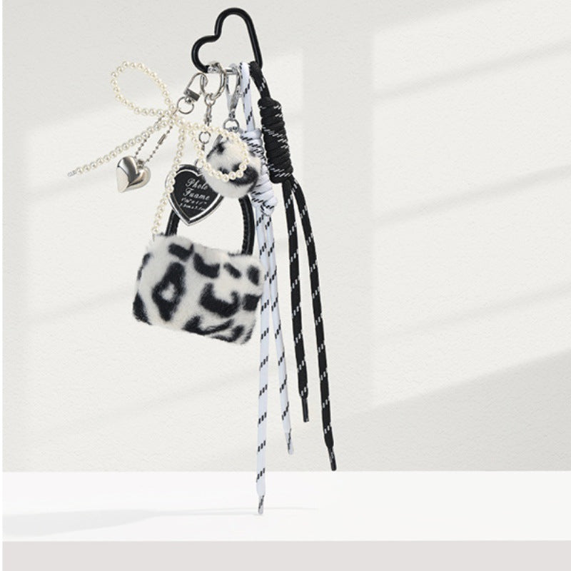 Cute Bear Pearl Bow Keychain Charm
