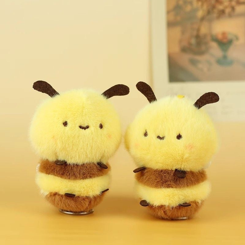 Cute Bee Plush Keychain Pendant Doll
