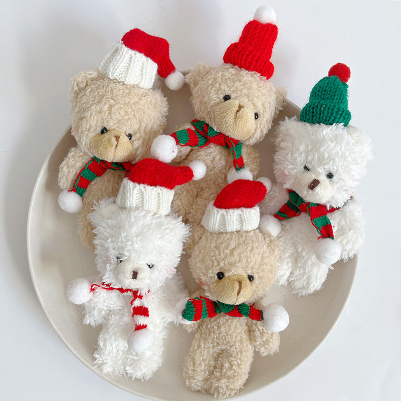 Cute blush scarf plush bear