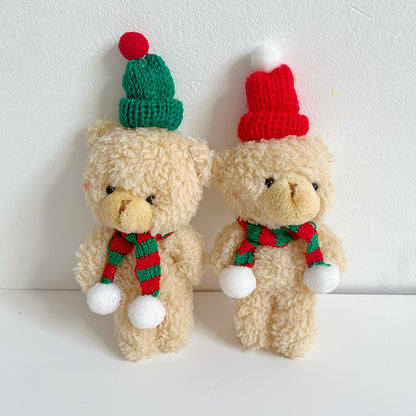 Cute blush scarf plush bear