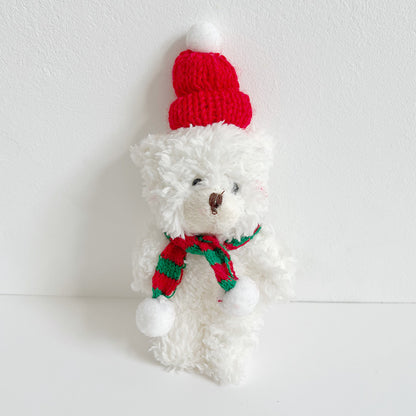 Cute blush scarf plush bear