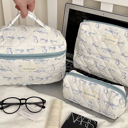 Cute Bow Makeup Bag Women Large Capacity Storage Pencil Case