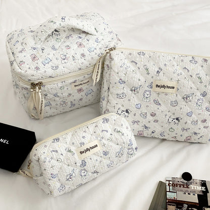 Cute Bow Makeup Bag Women Large Capacity Storage Pencil Case