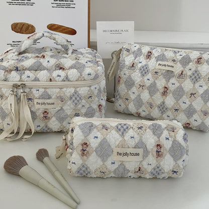 Cute Bow Makeup Bag Women Large Capacity Storage Pencil Case
