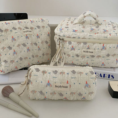Cute Bow Makeup Bag Women Large Capacity Storage Pencil Case