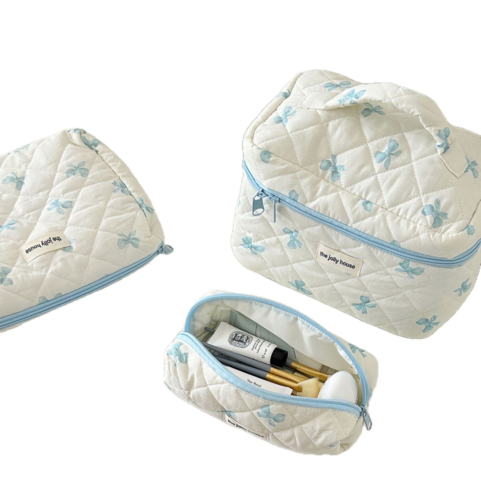 Cute Bow Makeup Bag Women Large Capacity Storage Pencil Case