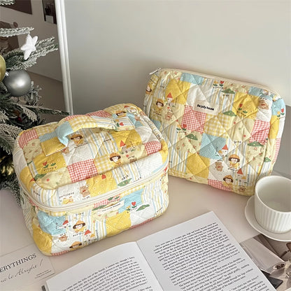 Cute Bow Makeup Bag Women Large Capacity Storage Pencil Case