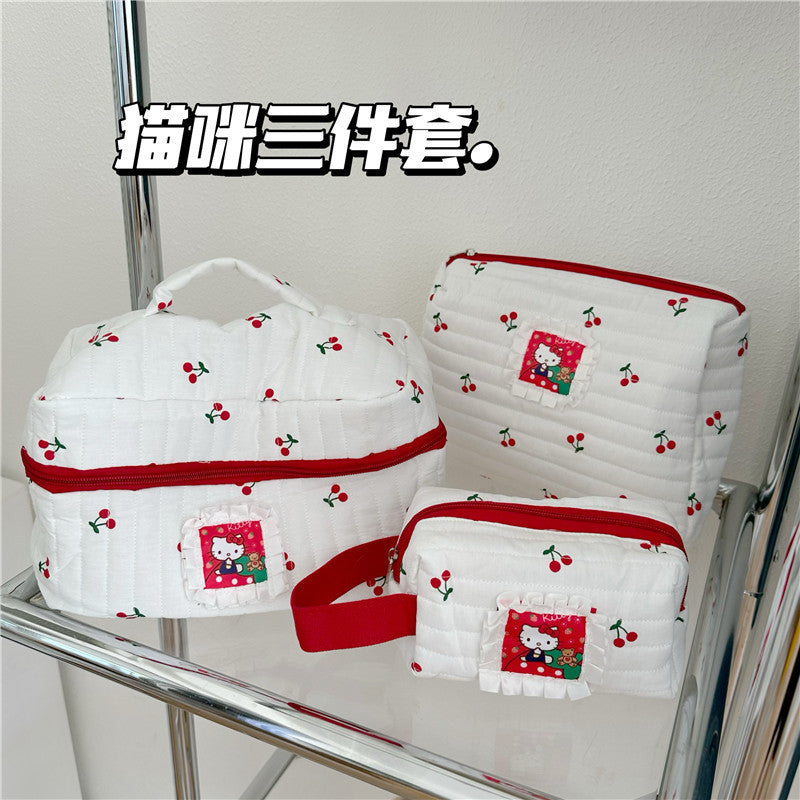 Cute Bow Makeup Bag Women Large Capacity Storage Pencil Case