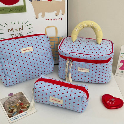Cute Bow Makeup Bag Women Large Capacity Storage Pencil Case