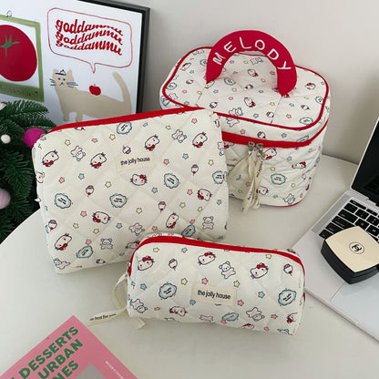 Cute Bow Makeup Bag Women Large Capacity Storage Pencil Case