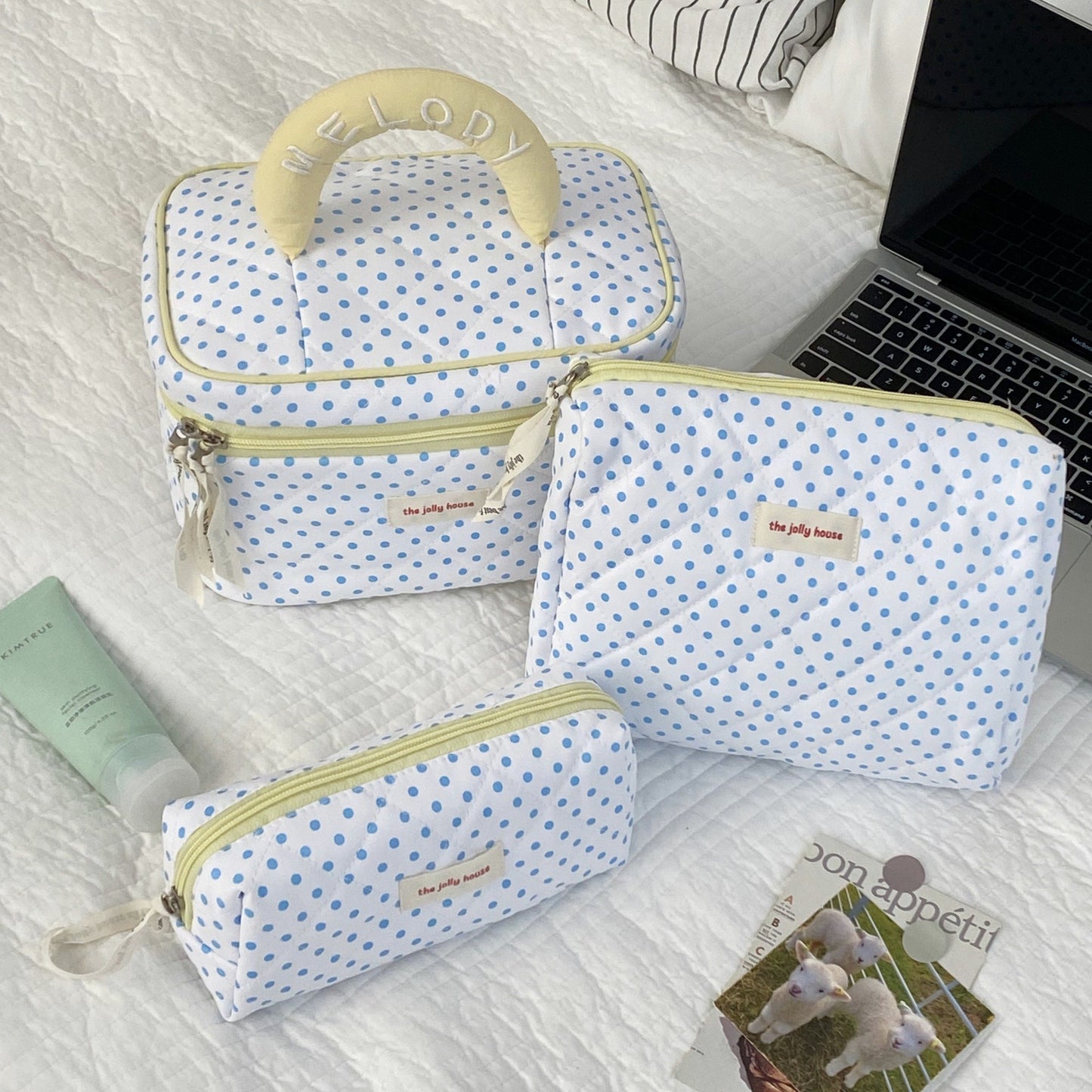 Cute Bow Makeup Bag Women Large Capacity Storage Pencil Case