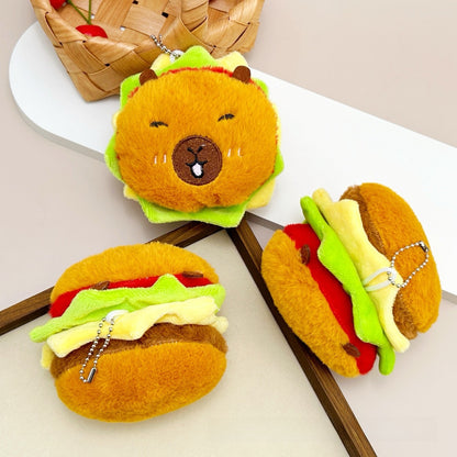 Cute Burger Squeaky Plush Pendant