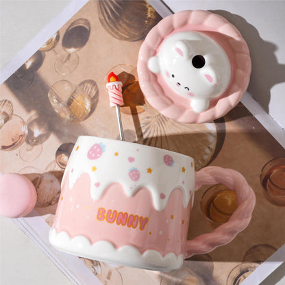 Cute candle cake mug