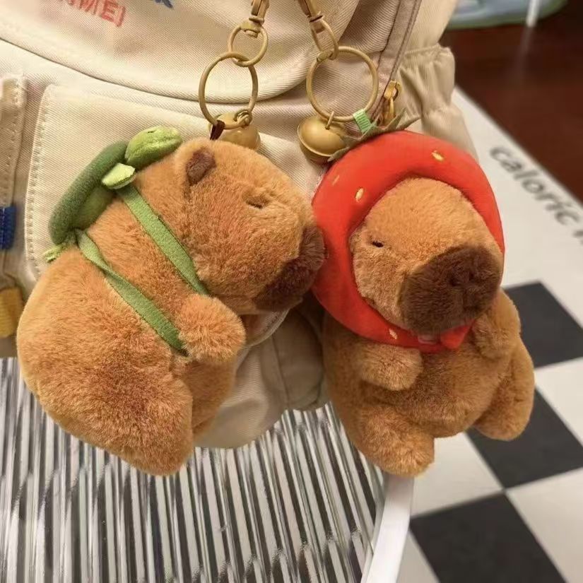 Cute Capybara Plush Toy Keychain Bag Hanging Ornament