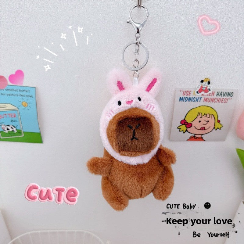 Cute Capybara Plush Toy Keychain