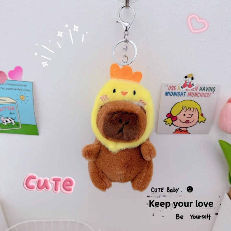 Cute Capybara Plush Toy Keychain