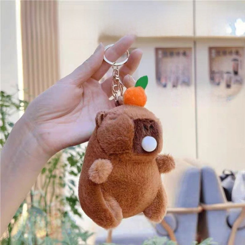 Cute Capybara Plush Toy Keychain