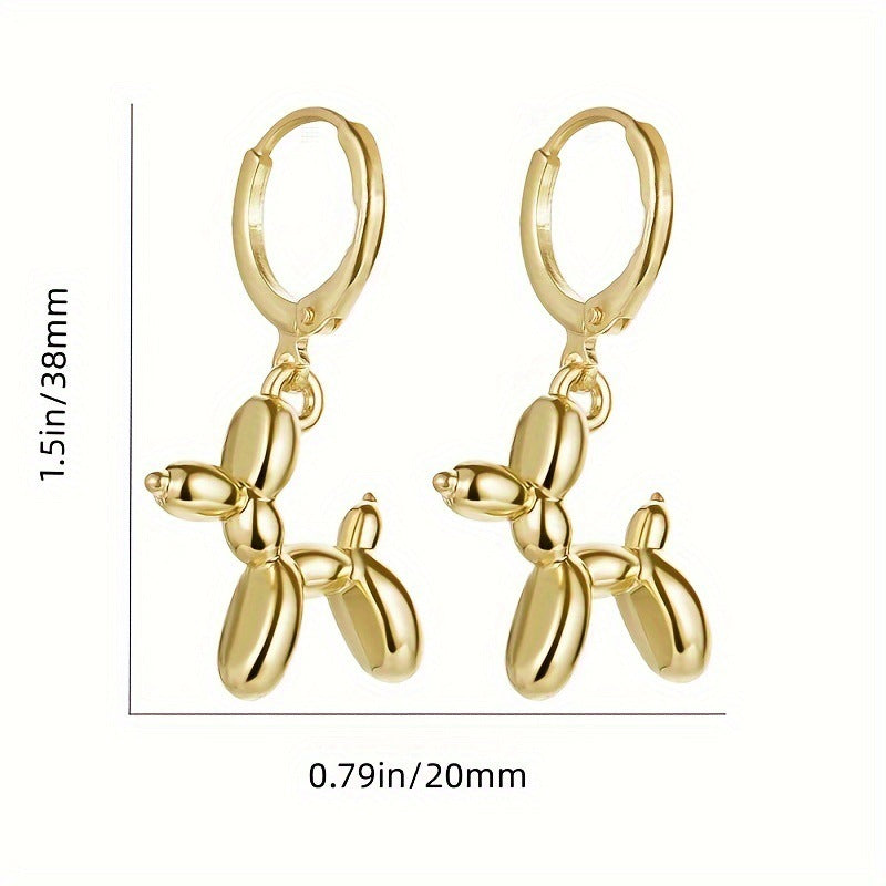 Cute Cartoon Animal Alloy Dog Pendant Earrings