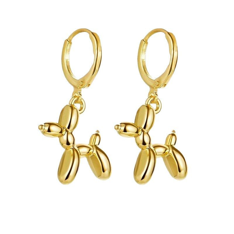 Cute Cartoon Animal Alloy Dog Pendant Earrings