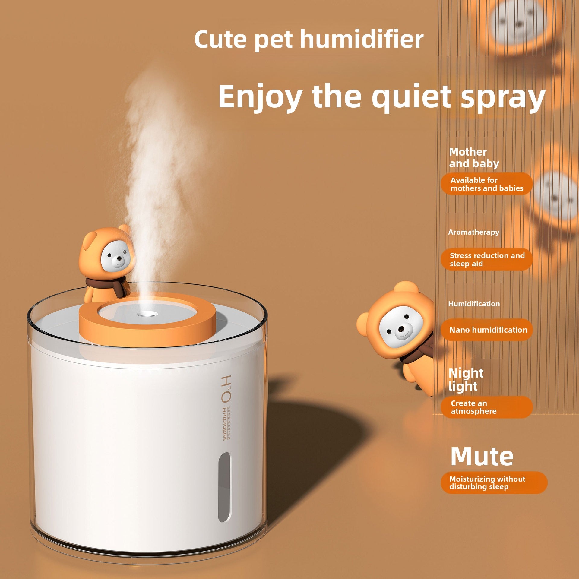 Cute Cartoon Aroma Humidifier with Night Light