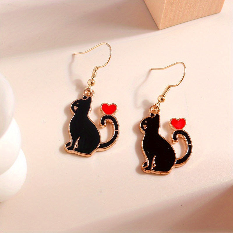 Cute Cartoon Fresh All-Match Fashion Cat Earrings