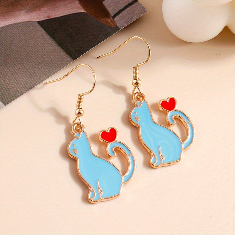 Cute Cartoon Fresh All-Match Fashion Cat Earrings