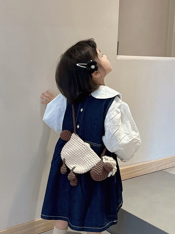 Cute cartoon lamb woven bag