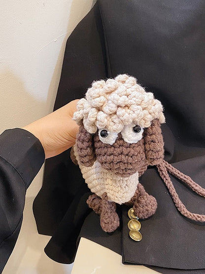 Cute cartoon lamb woven bag