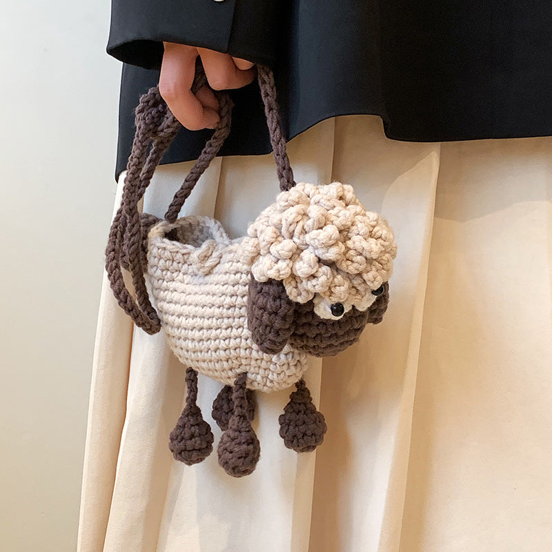 Cute cartoon lamb woven bag