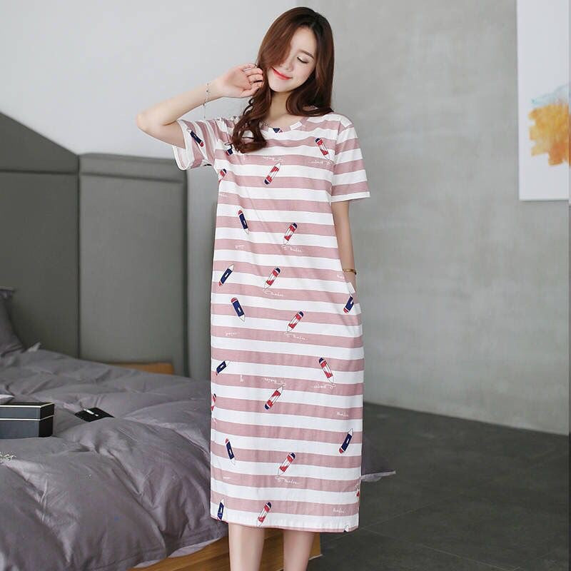 Cute Cartoon Short-Sleeve Nightdress