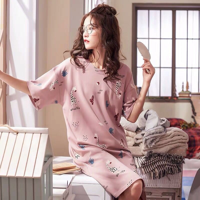 Cute Cartoon Short-Sleeve Nightdress