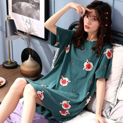 Cute Cartoon Short-Sleeve Nightdress