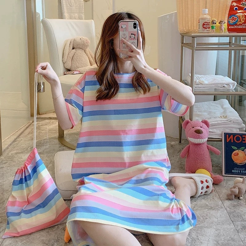 Cute Cartoon Short-Sleeve Nightdress