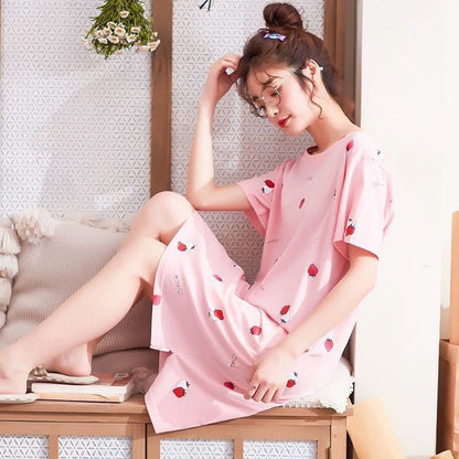Cute Cartoon Short-Sleeve Nightdress