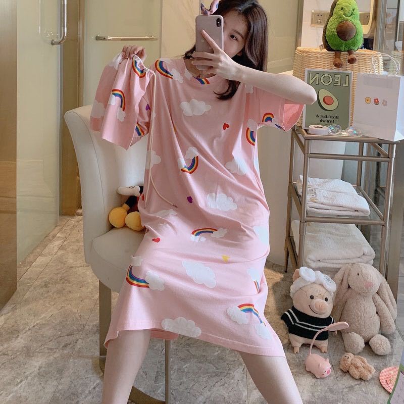 Cute Cartoon Short-Sleeve Nightdress