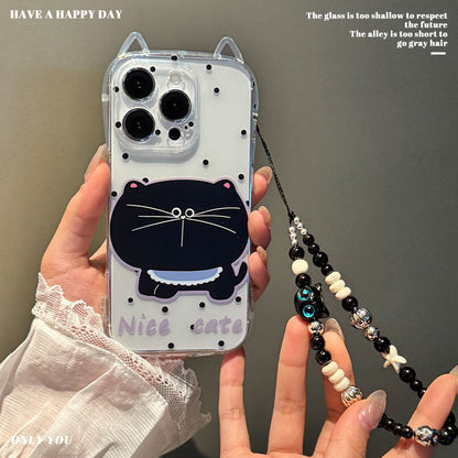 Cute Cat Ear Mobile Phone Case Big Face Cat Bracelet Protective Cover
