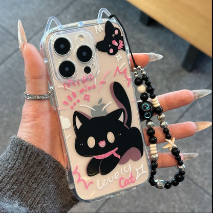 Cute Cat Ear Mobile Phone Case Big Face Cat Bracelet Protective Cover