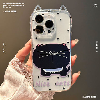 Cute Cat Ear Mobile Phone Case Big Face Cat Bracelet Protective Cover